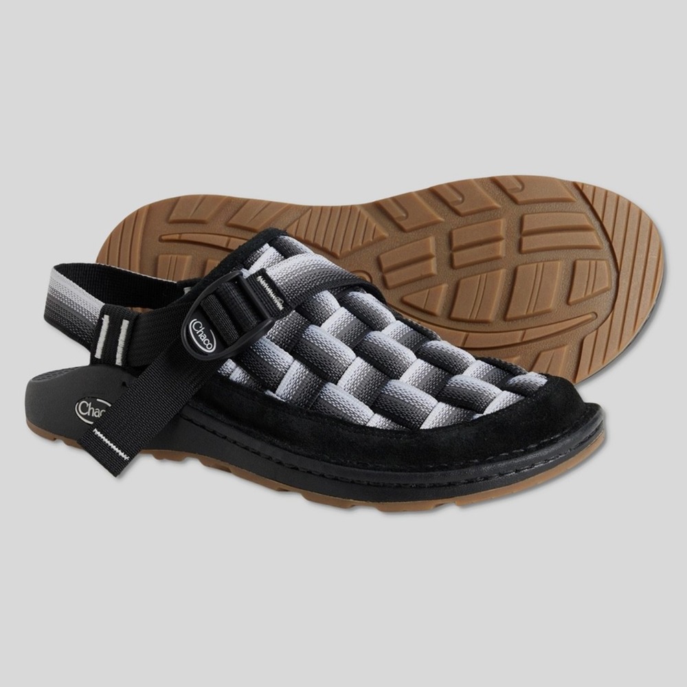 Chaco Canyon Woven Clogs / Sandals - NEW Womens 7 Fade Black / White #49933-OFCL
